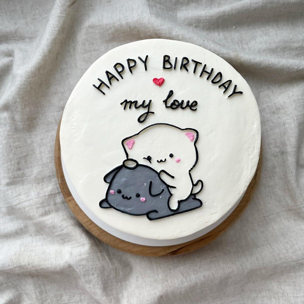 Бенто 1 кг Happy Birthday my love с котами