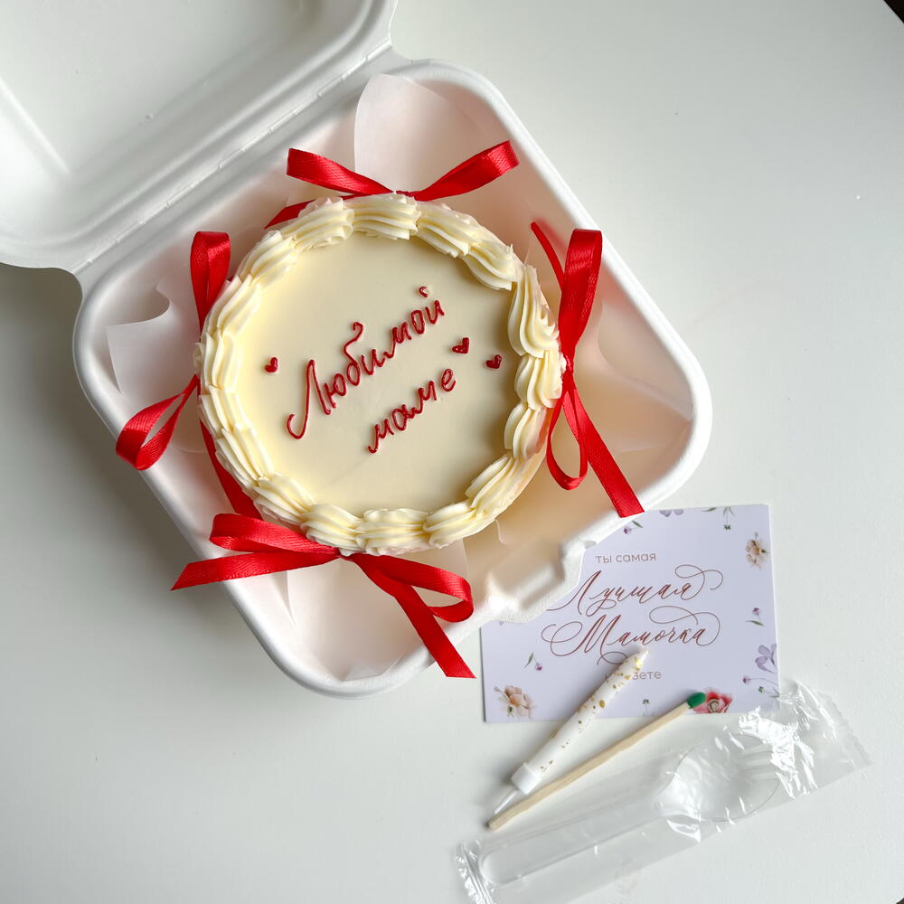 Бенто Ламбет с красными бантиками «Любимой маме»