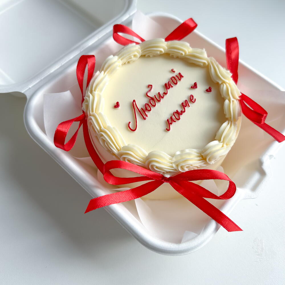 Бенто Ламбет с красными бантиками «Любимой маме»