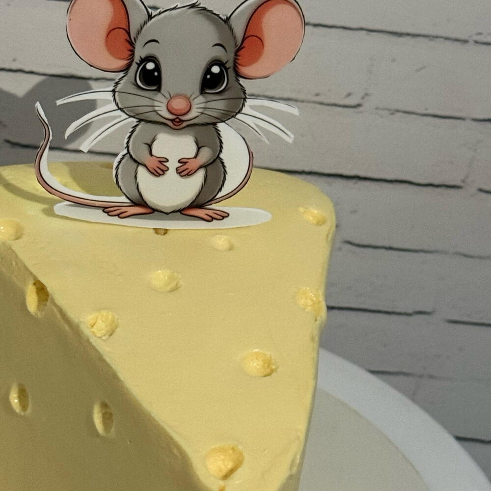 Бенто макси кусочек сыра с мышкой для мамы , любимой девушке , сестре , дочке