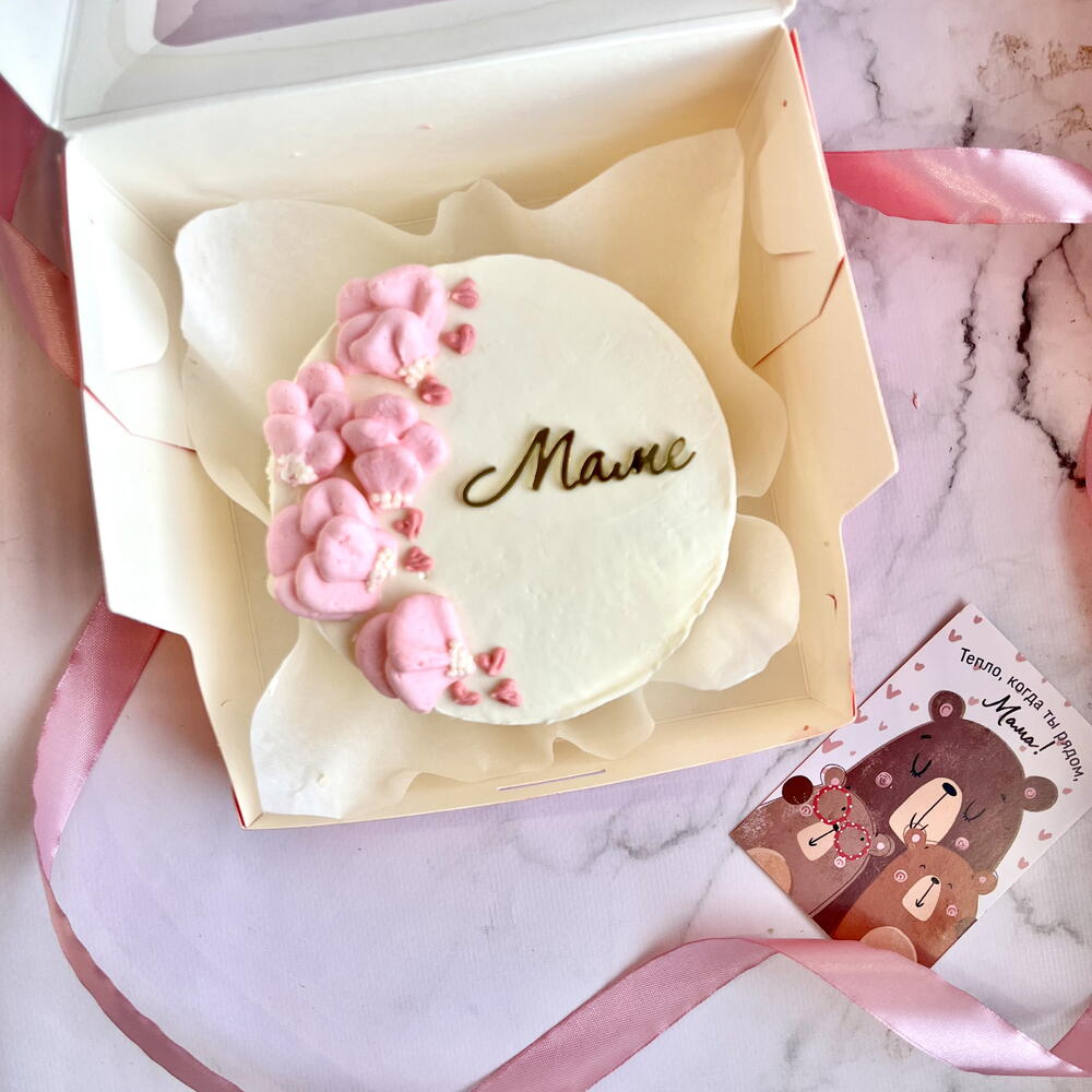 Бенто «маме» с кремовыми цветами для мамы/мамочки на День матери