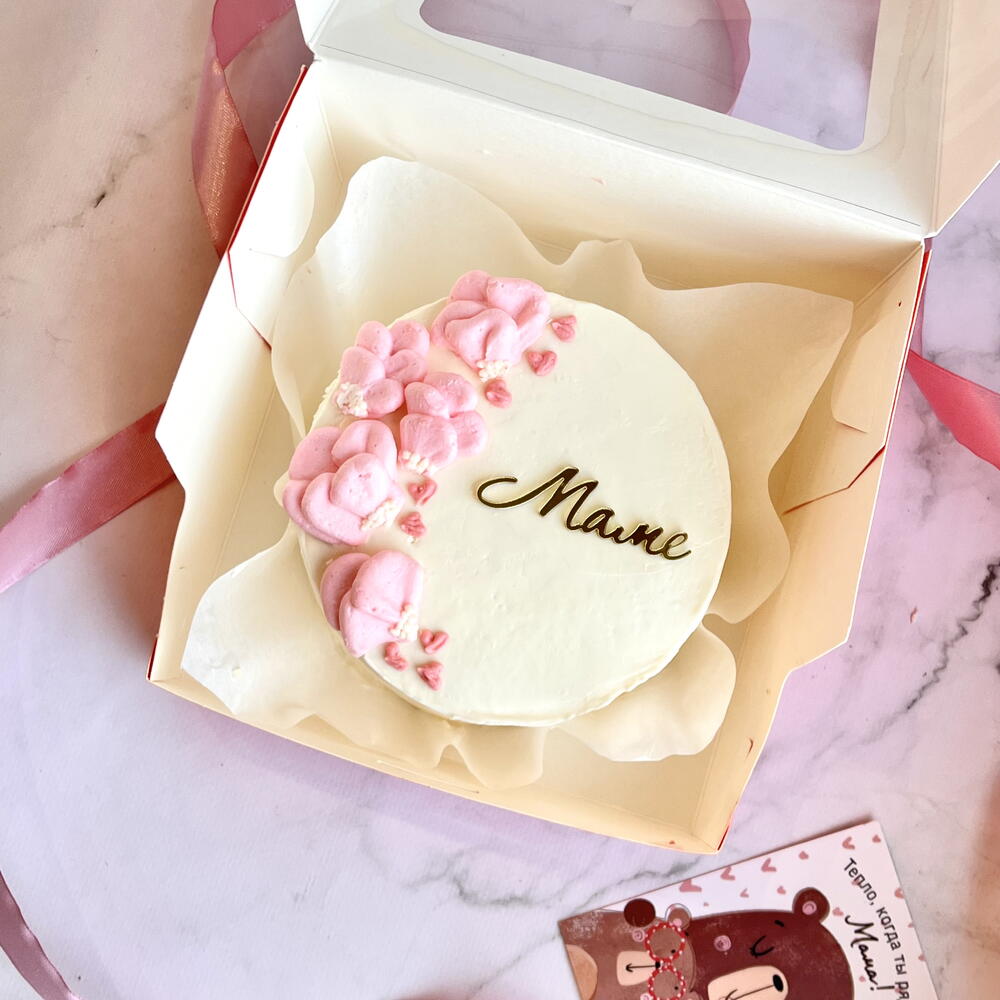 Бенто «маме» с кремовыми цветами для мамы/мамочки на День матери