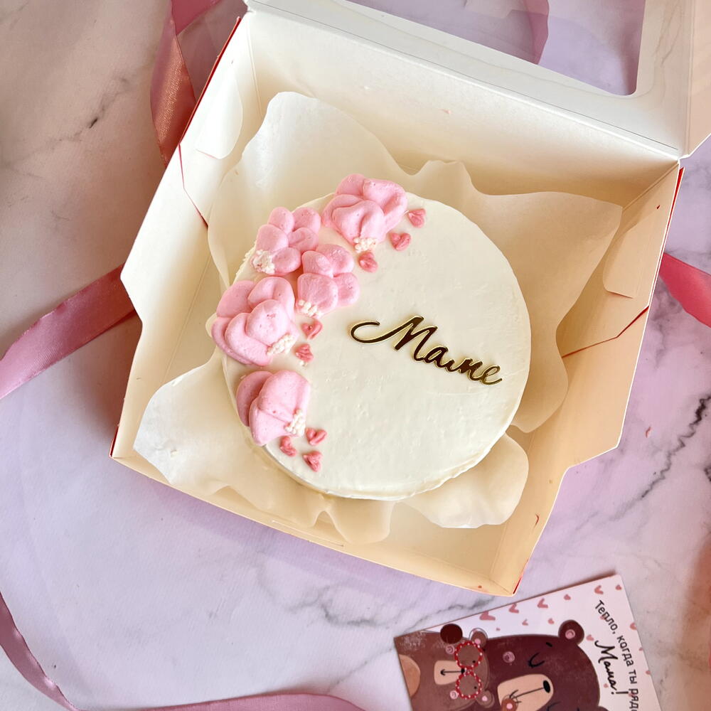 Бенто «маме» с кремовыми цветами для мамы/мамочки на День матери