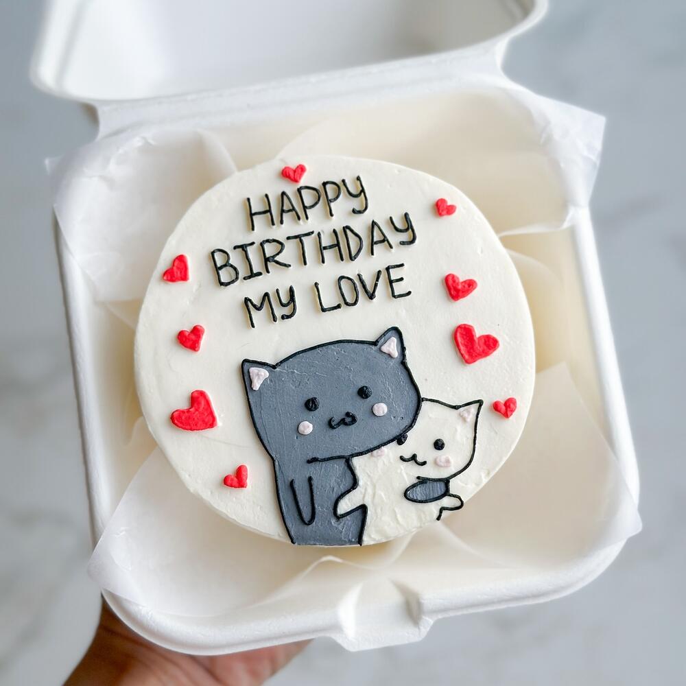 Бенто на день рождения happy birthday my love с котиками