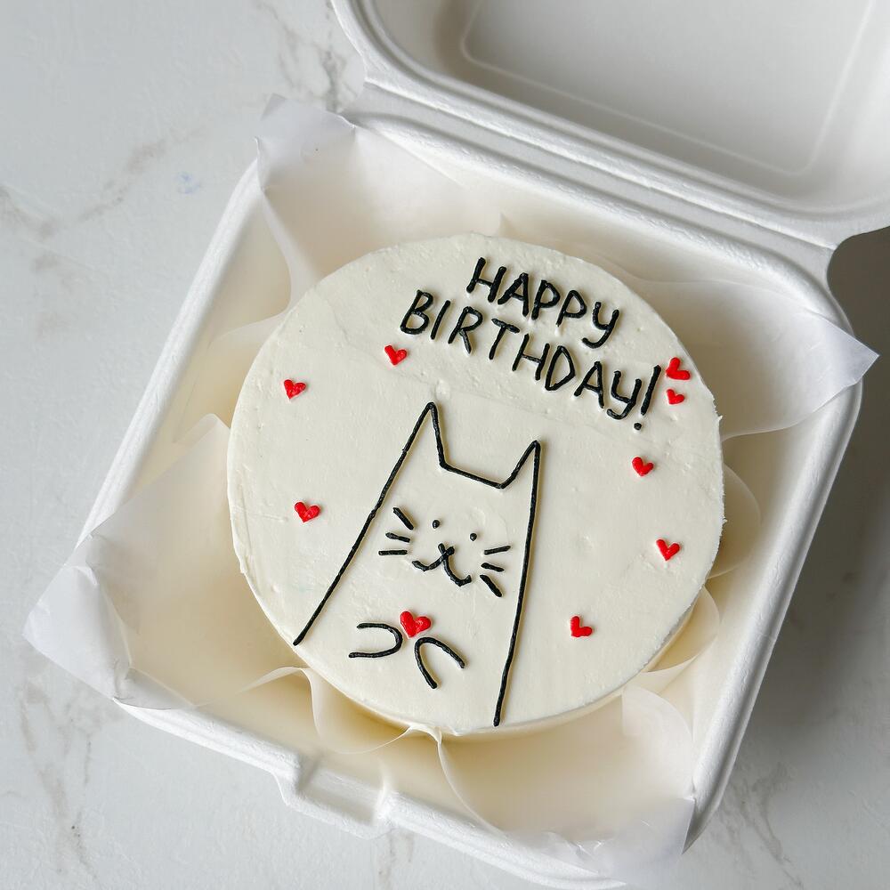 Бенто на день рождения Happy birthday с котиком и сердечками