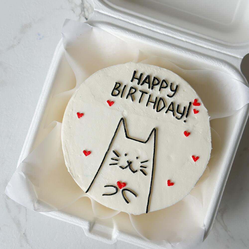 Бенто на день рождения Happy birthday с котиком и сердечками