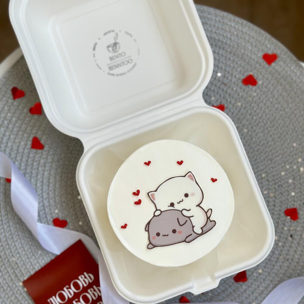 Бенто на день влюбленных с котиками