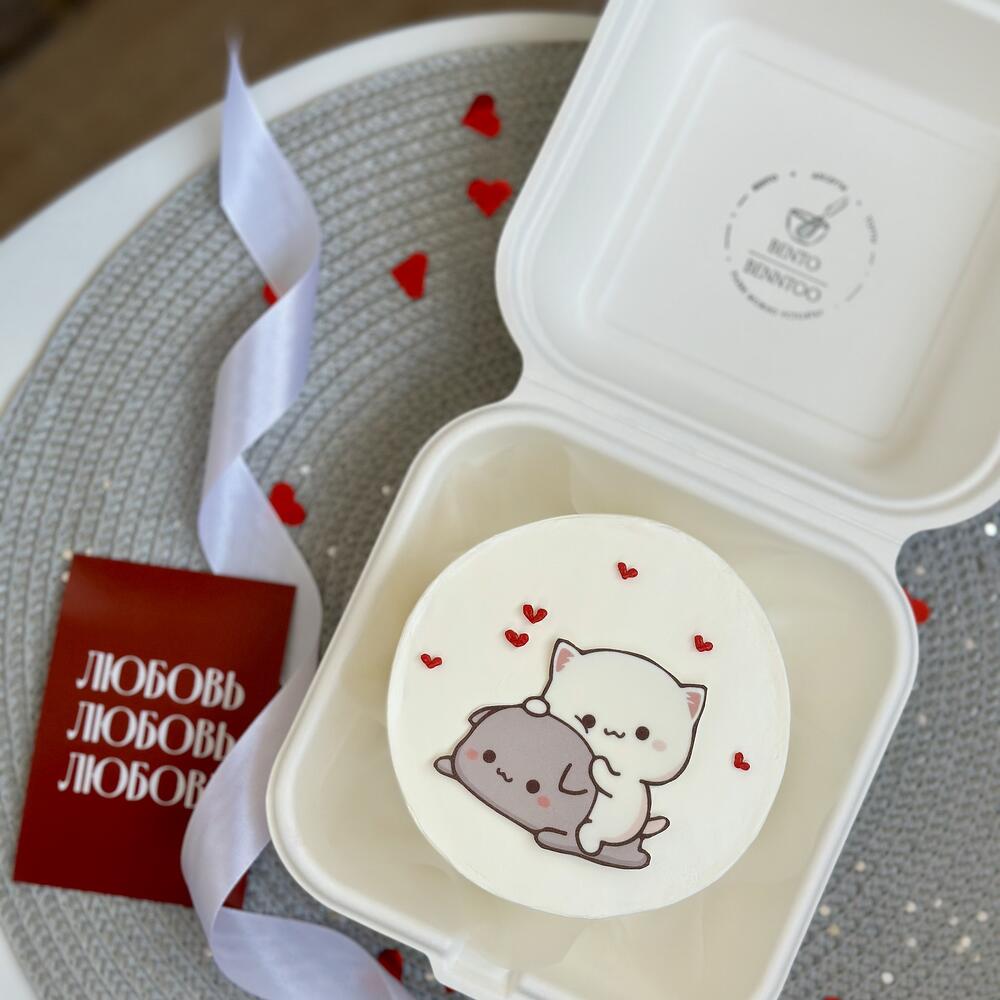 Бенто на день влюбленных с котиками