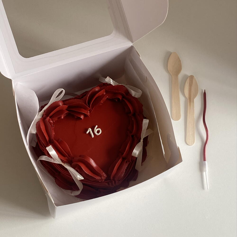 Бенто побольше сердце с рюшами