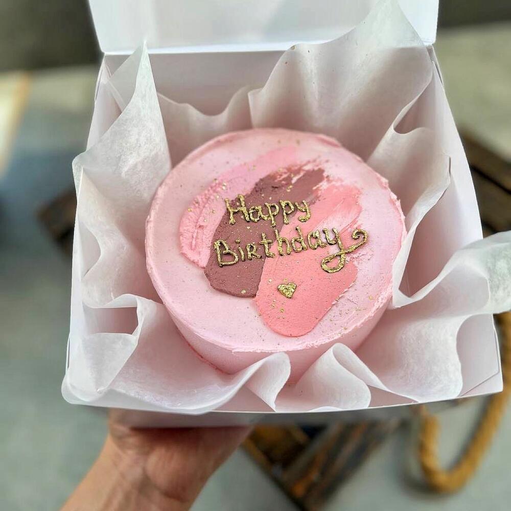 Бенто розовый Happy birthday