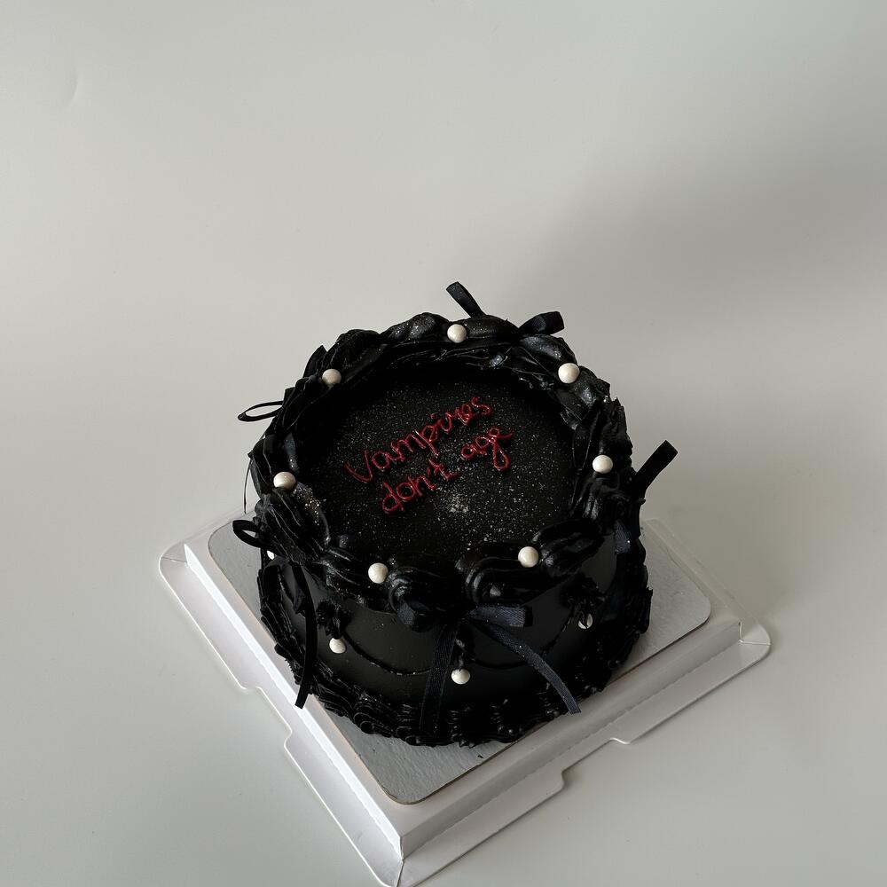 Бенто с бантами в черном цвете