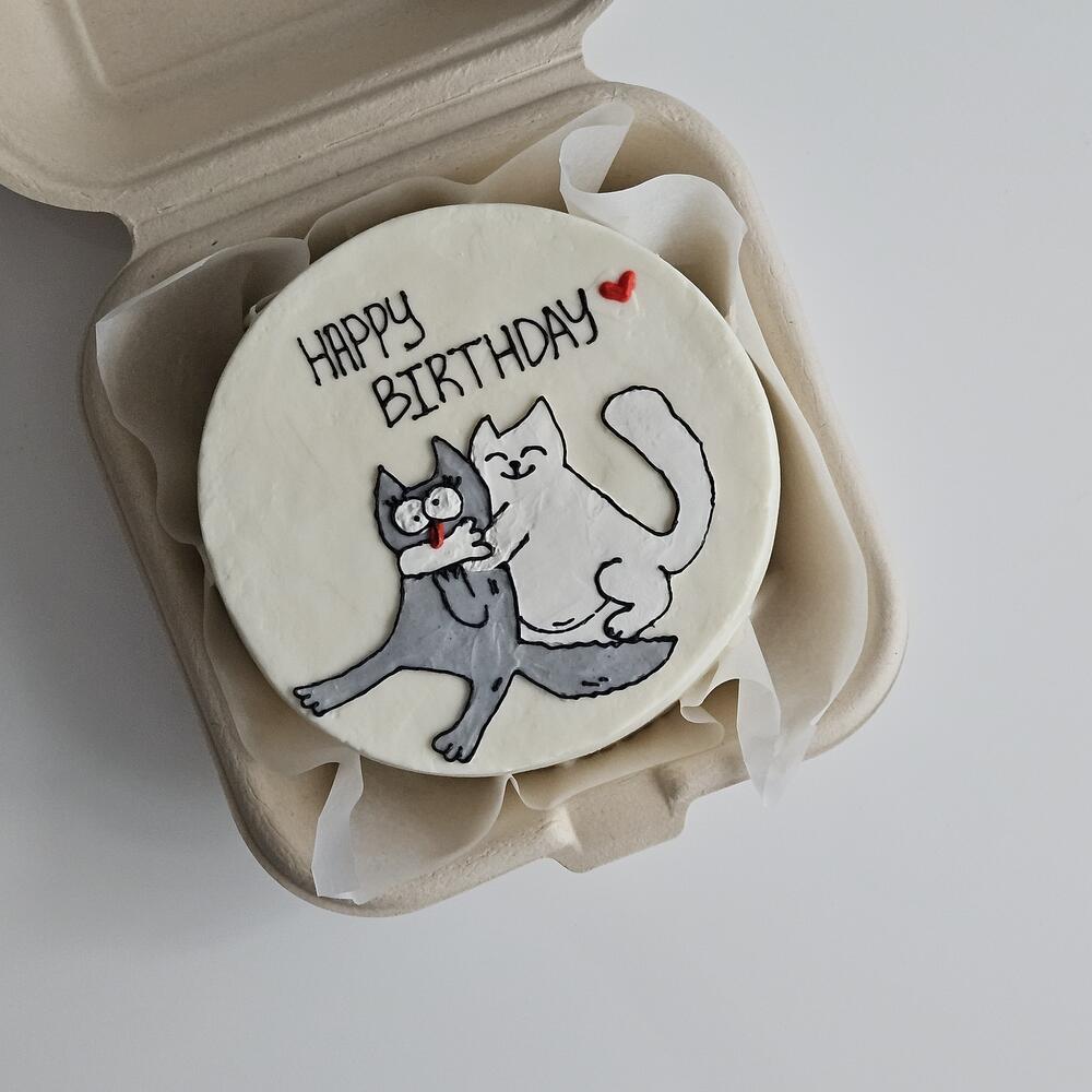 Бенто с мемо котами с днем рождения