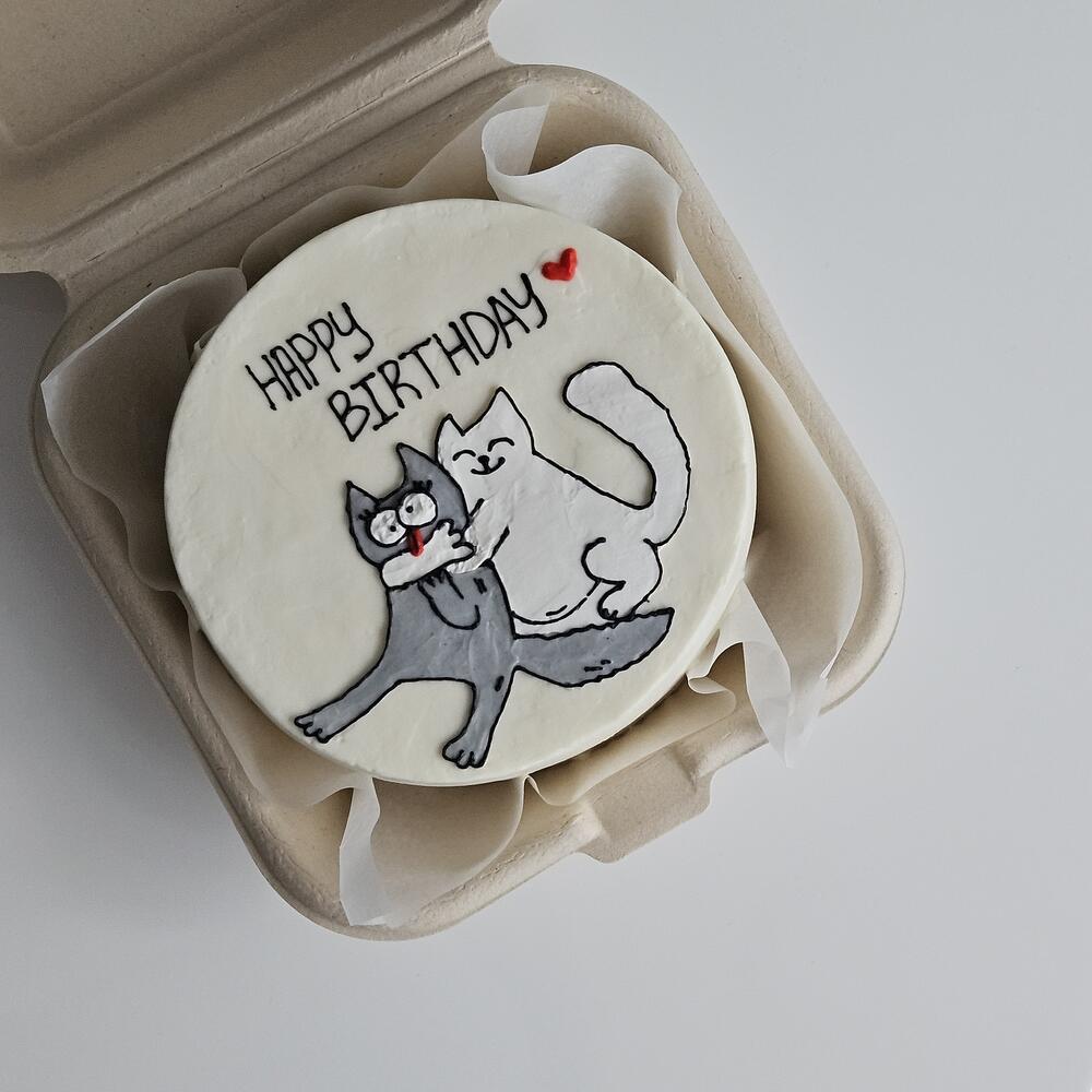 Бенто с мемо котами с днем рождения