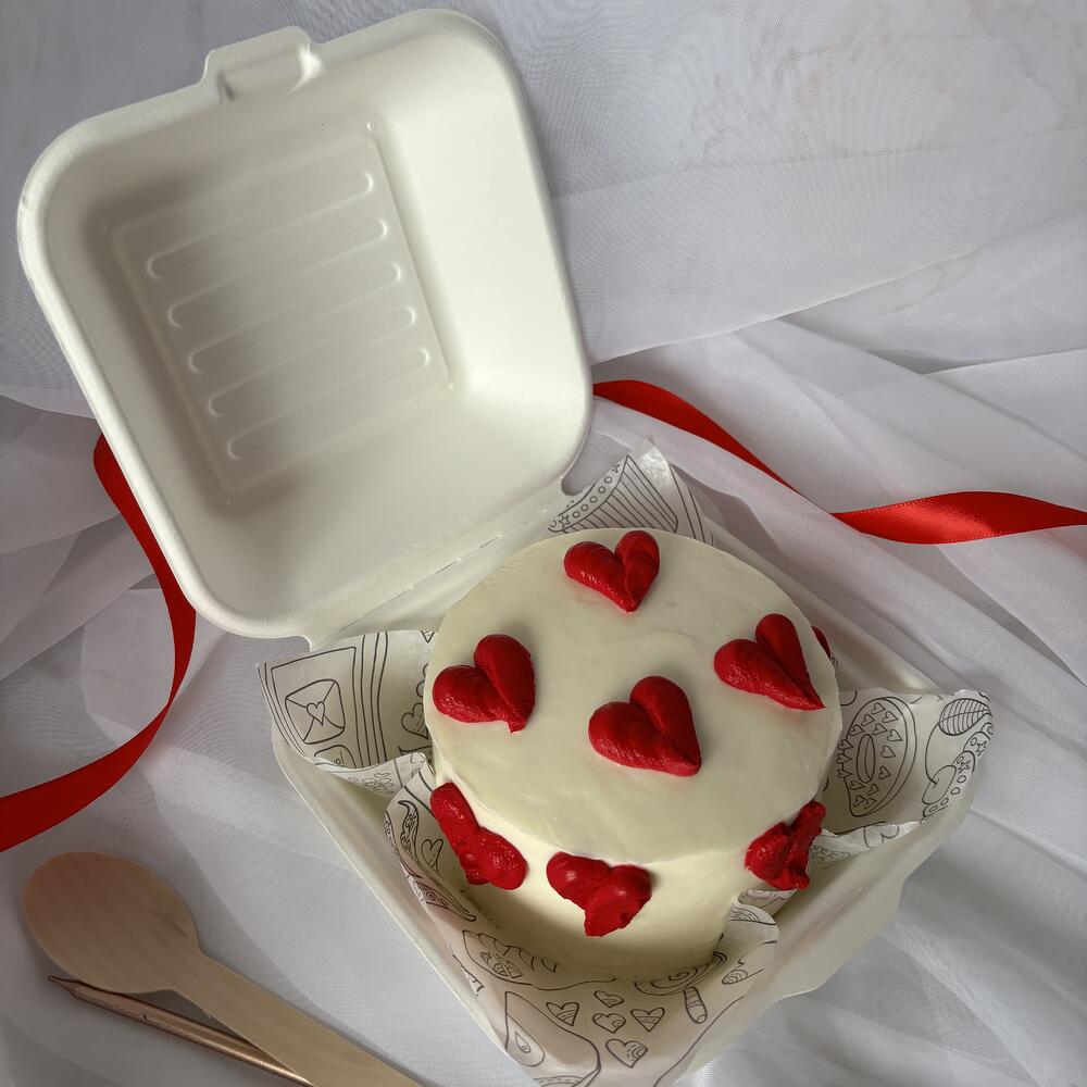 Бенто с обьемными сердцами