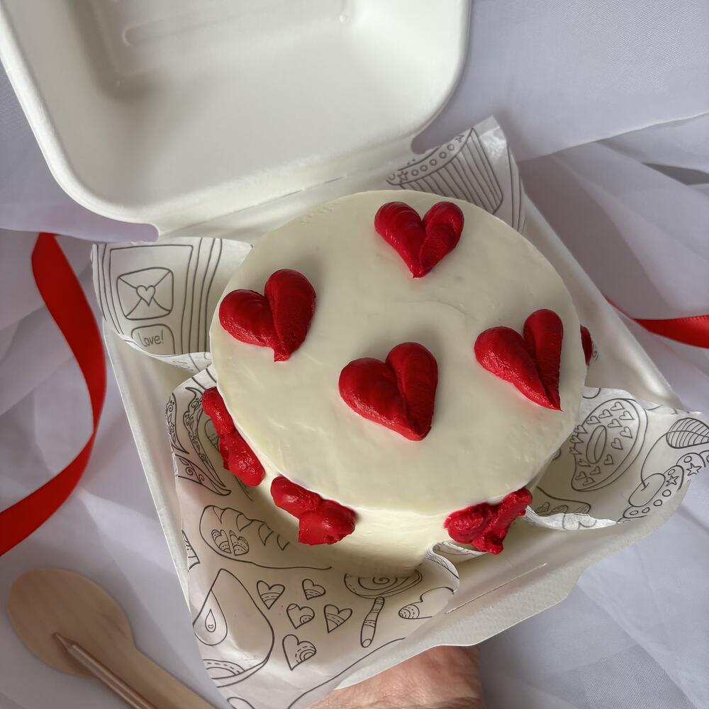 Бенто с обьемными сердцами