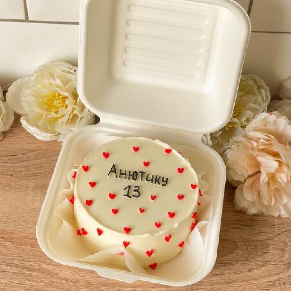 Бенто с сердечками и Вашей надписью