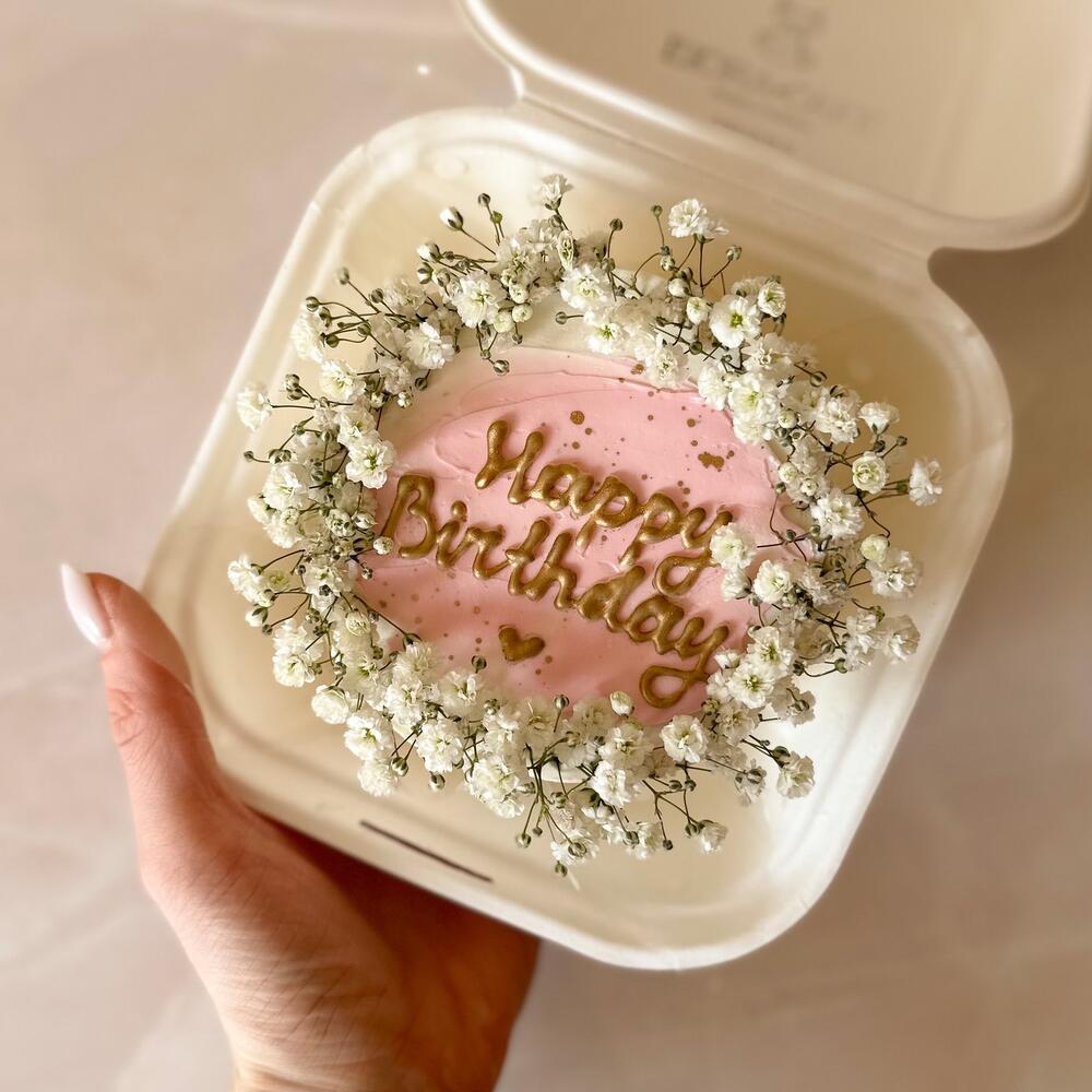 Бенто с цветами белые