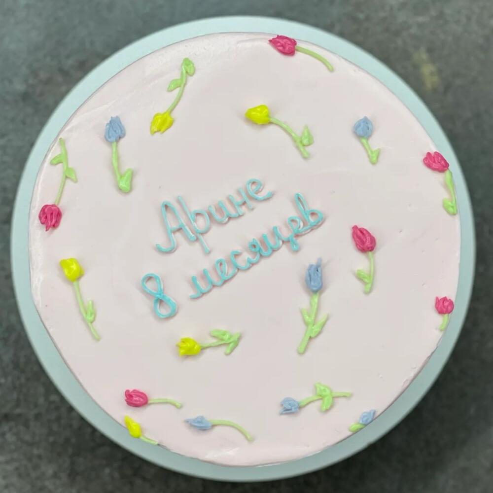 Бенто с цветочками из крема