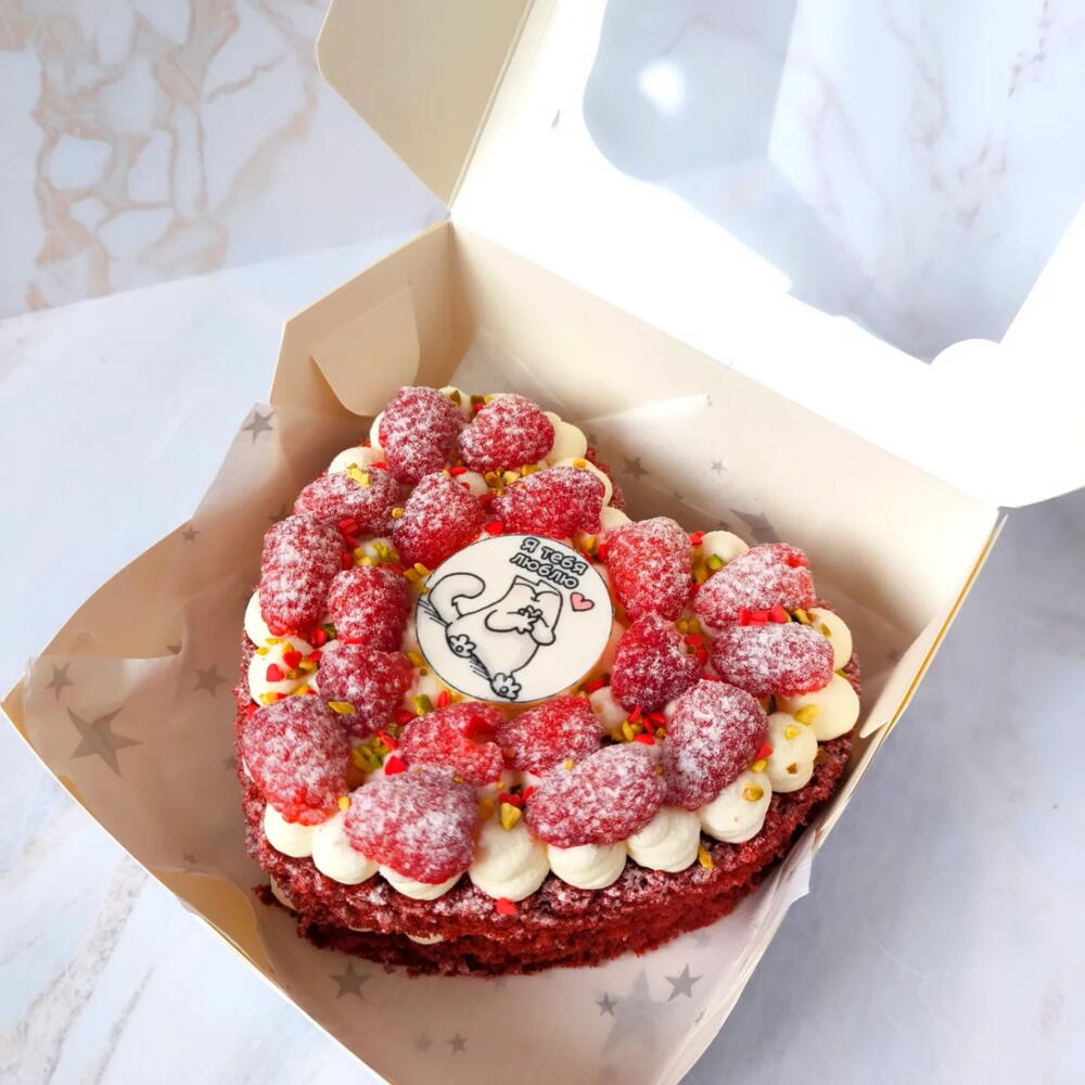 Бенто сердце красный бархат