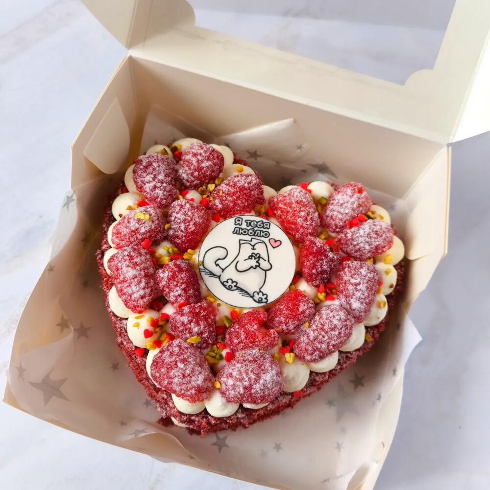 Бенто сердце красный бархат