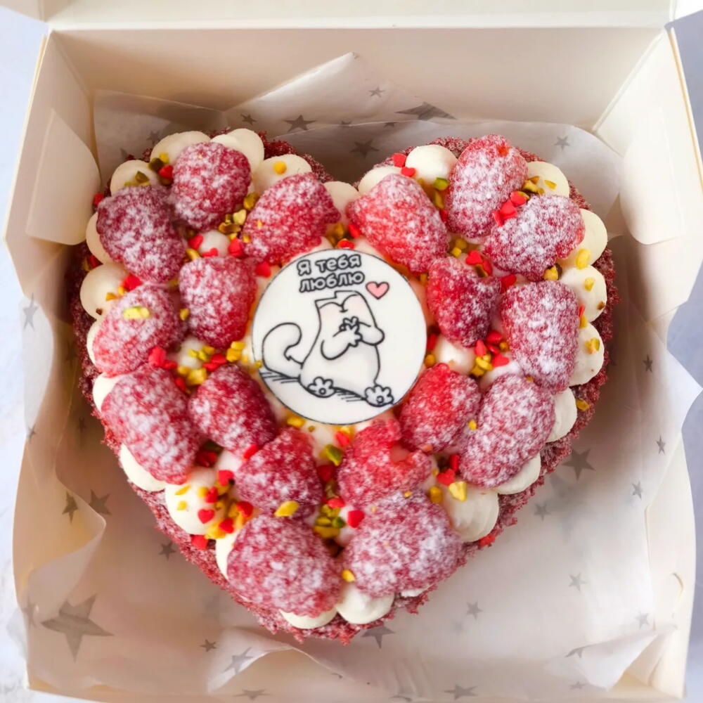 Бенто сердце красный бархат