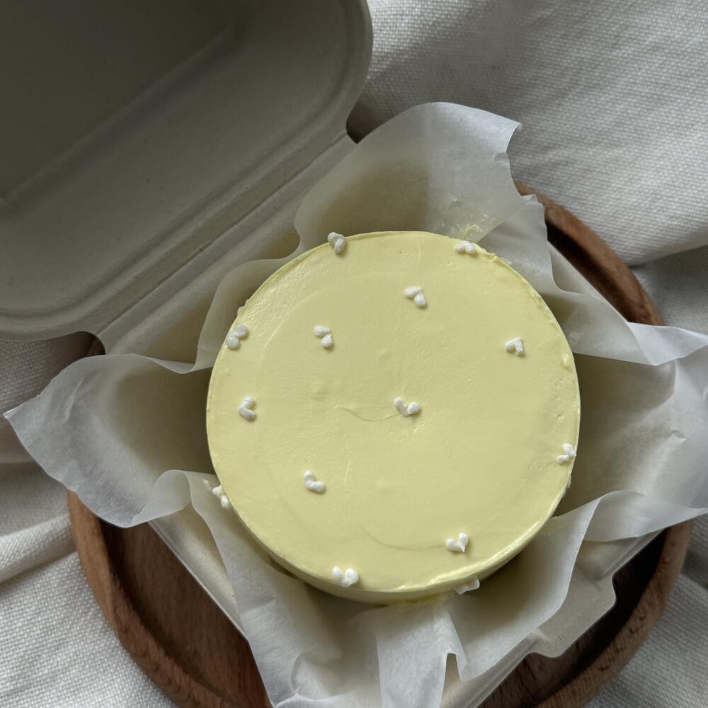 Бенто сливочный с сердечками