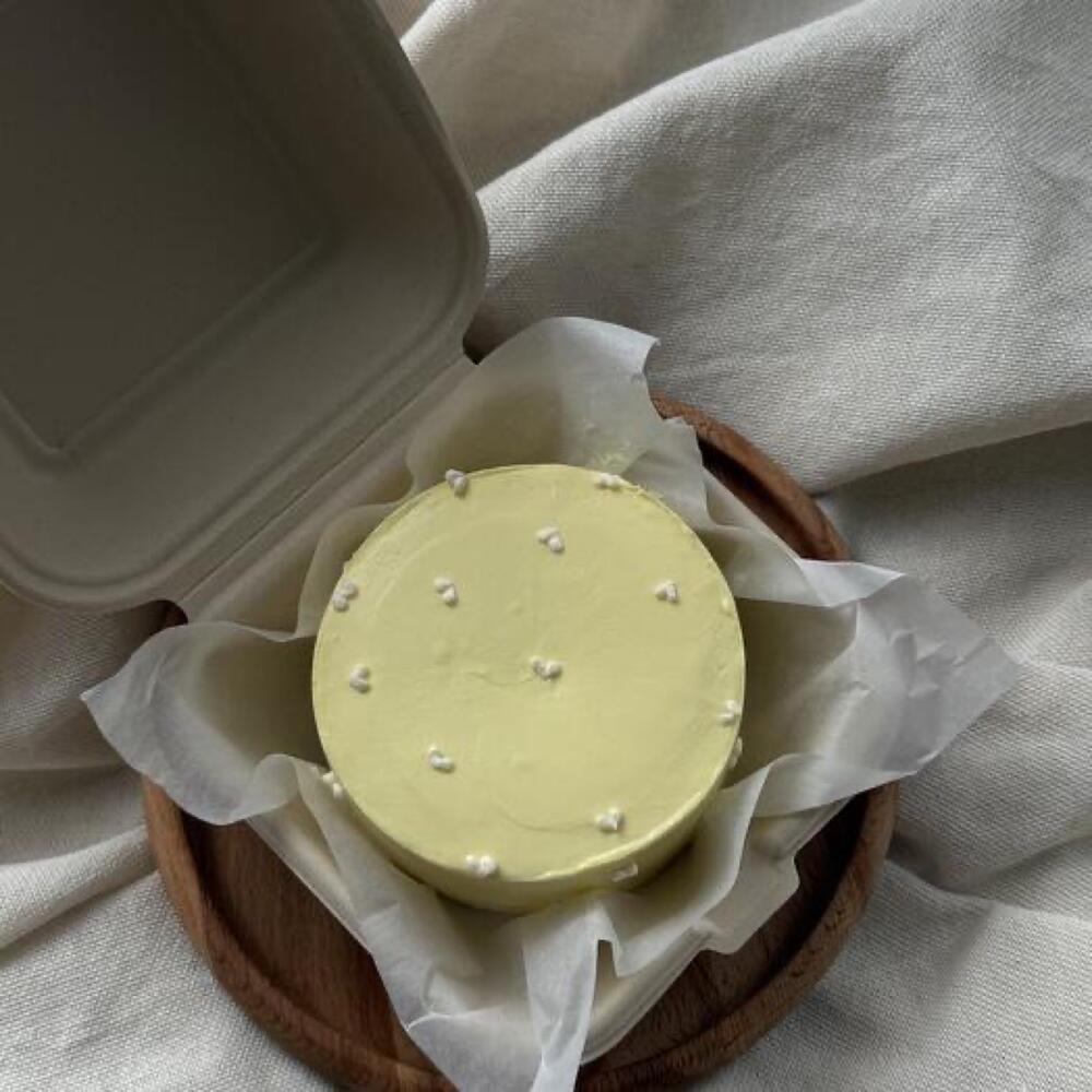 Бенто сливочный с сердечками