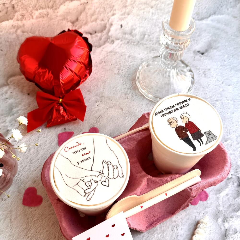 Бенто стаканчики для двоих на День Святого Валентина