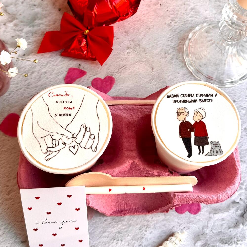 Бенто стаканчики для двоих на День Святого Валентина