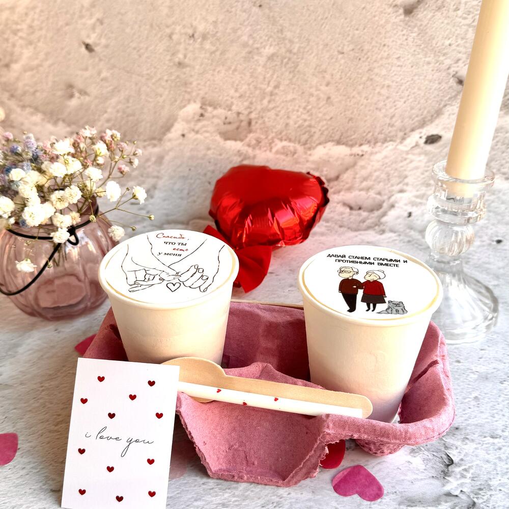 Бенто стаканчики для двоих на День Святого Валентина
