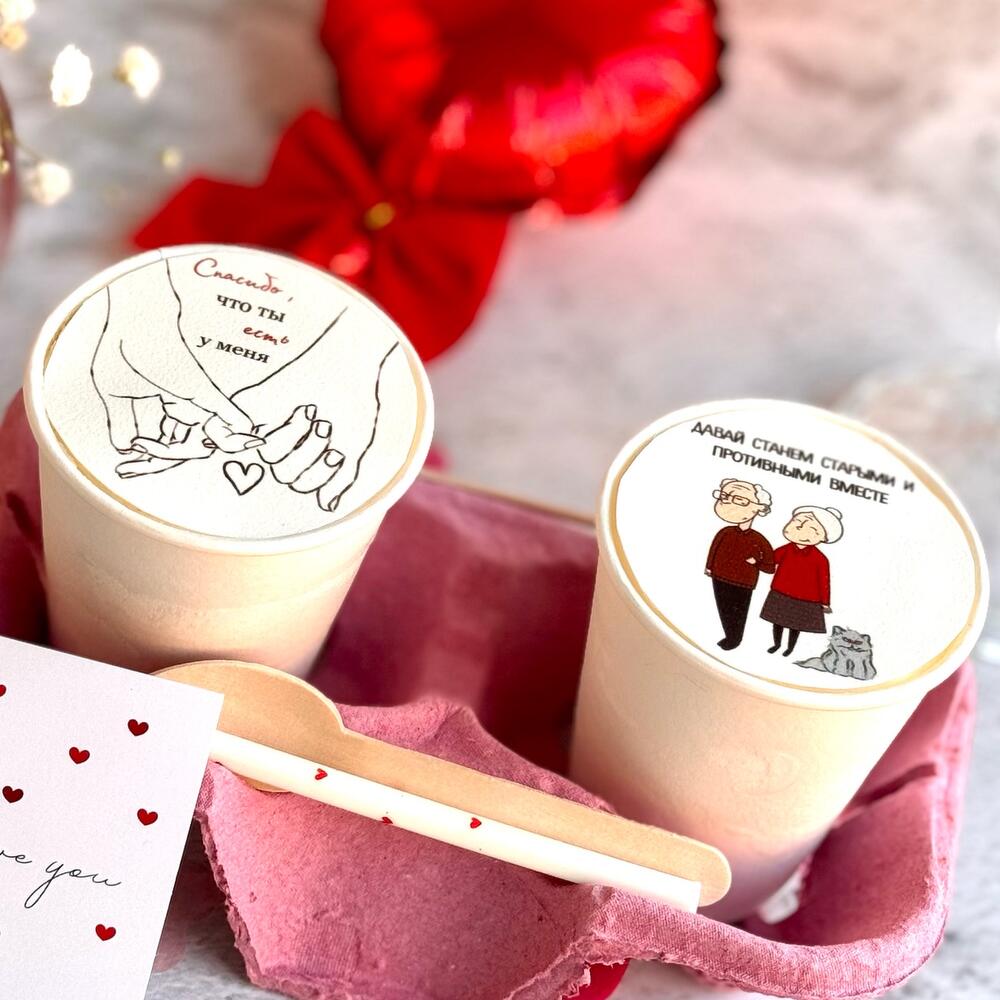 Бенто стаканчики для двоих на День Святого Валентина