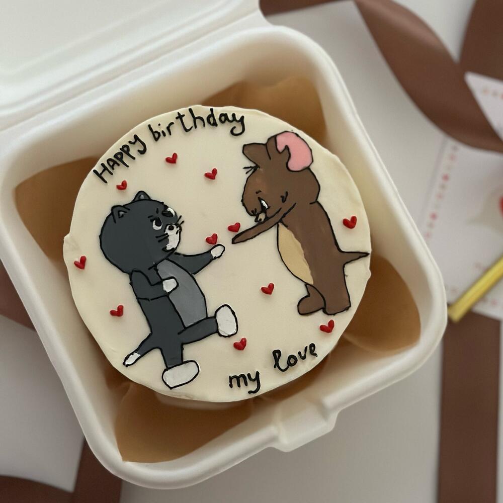 Бенто Том и Джерри на день рождения с рисунком