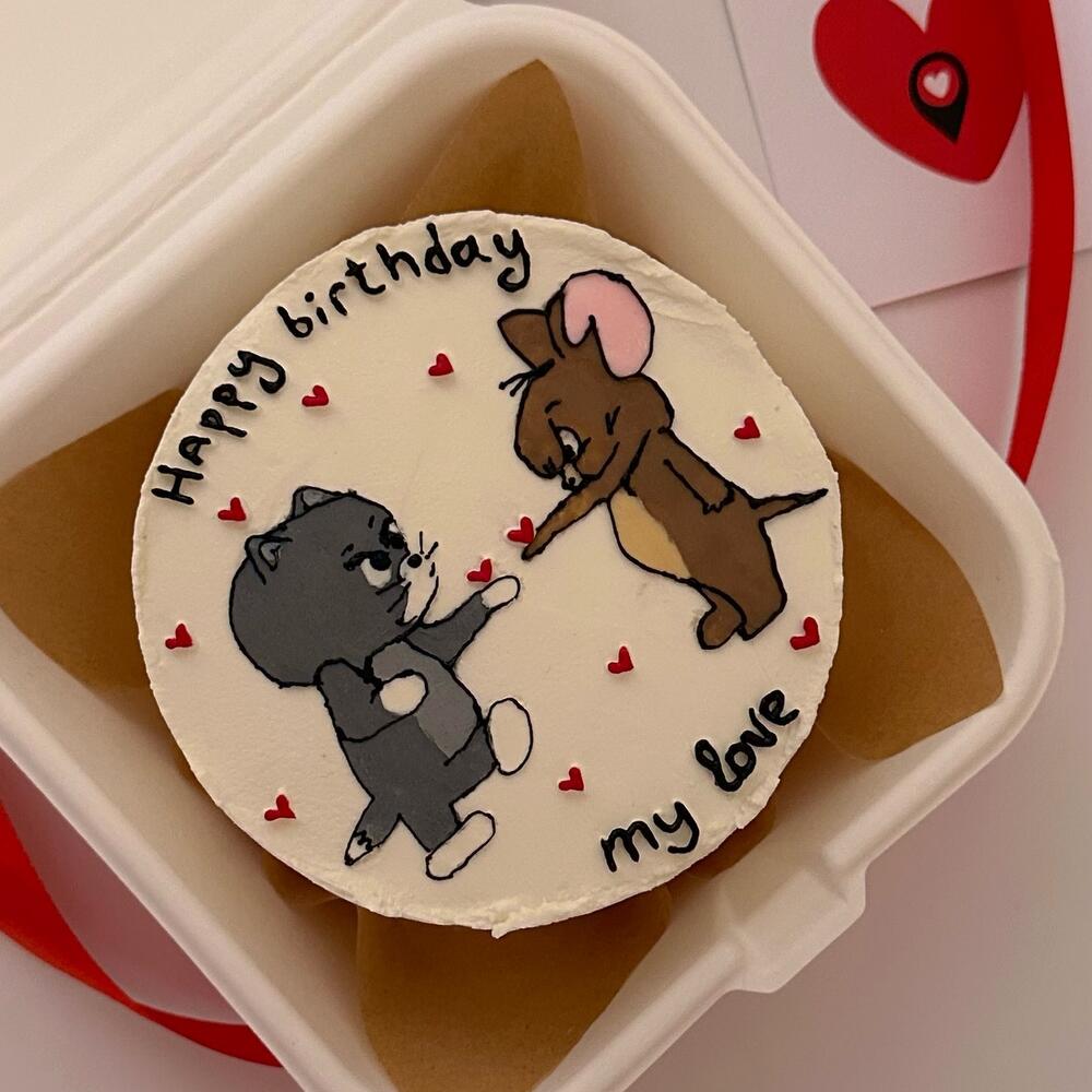 Бенто Том и Джерри на день рождения с рисунком