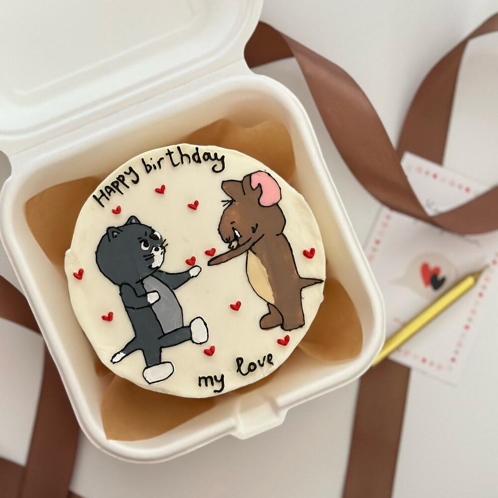 Бенто Том и Джерри на день рождения с рисунком