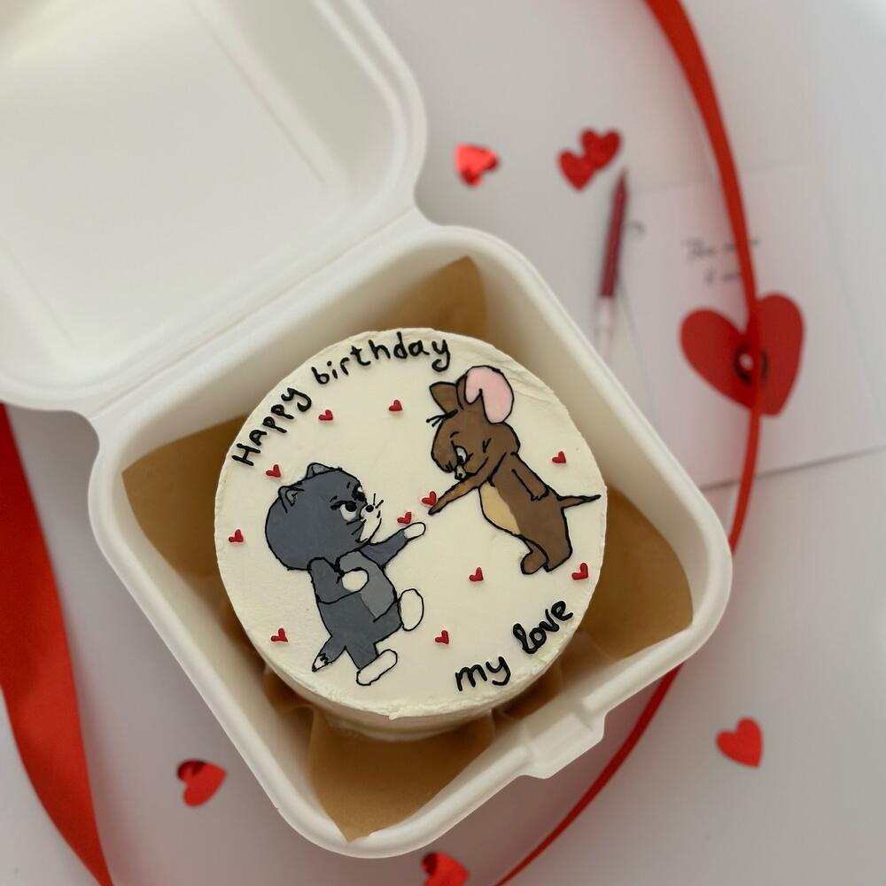 Бенто Том и Джерри на день рождения с рисунком