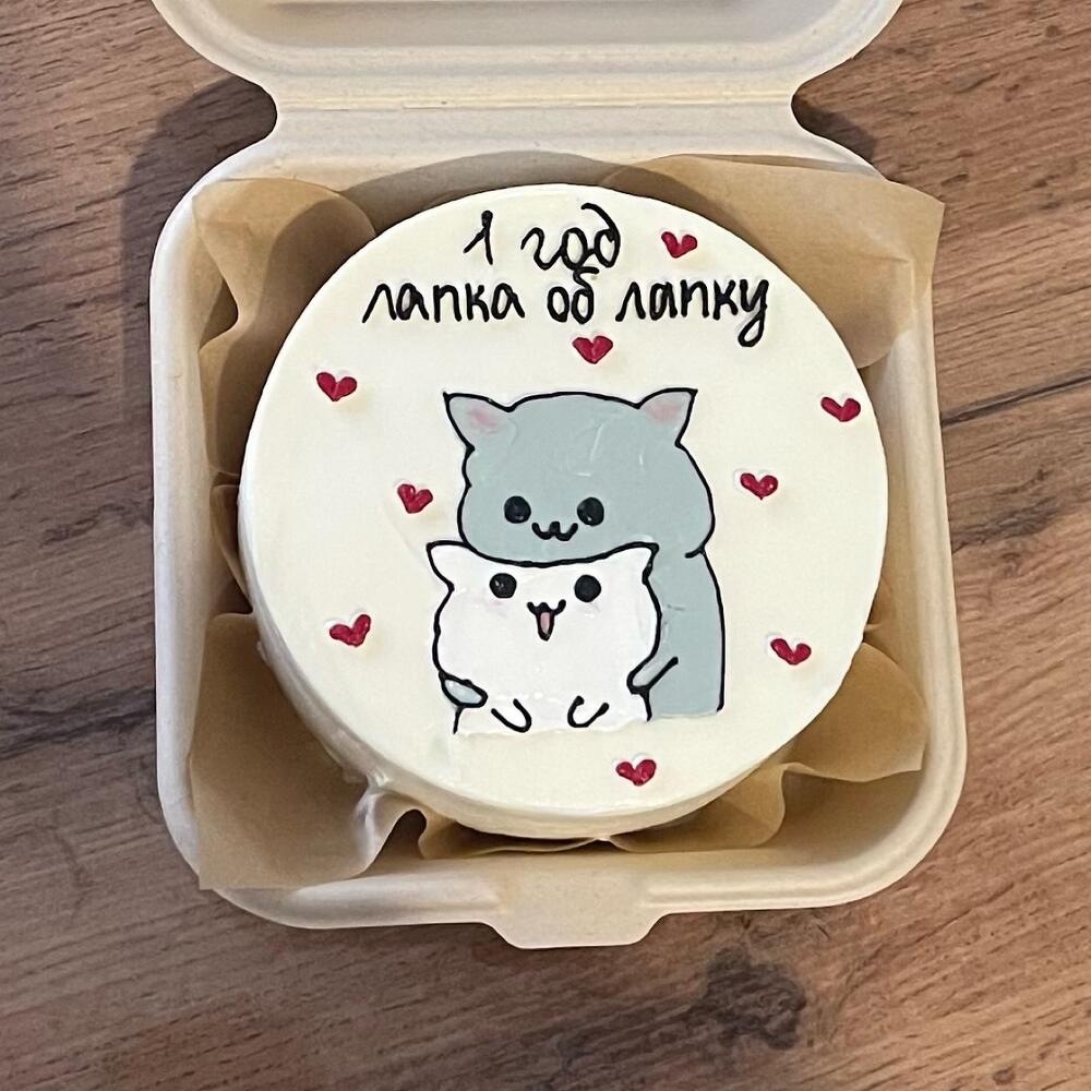 Бенто-торт «1 год лапка об лапку»