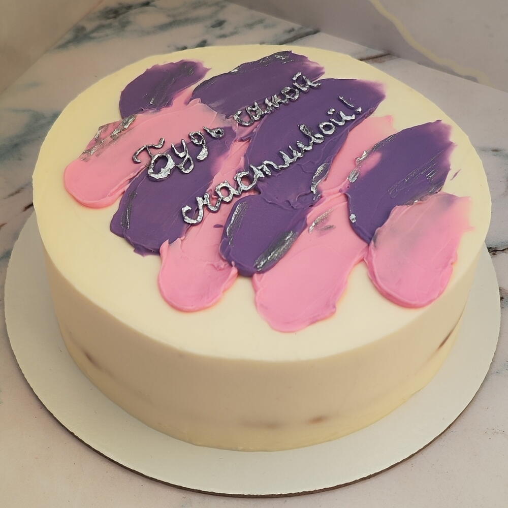 Бенто торт 1 кг для девушки (Акварель)