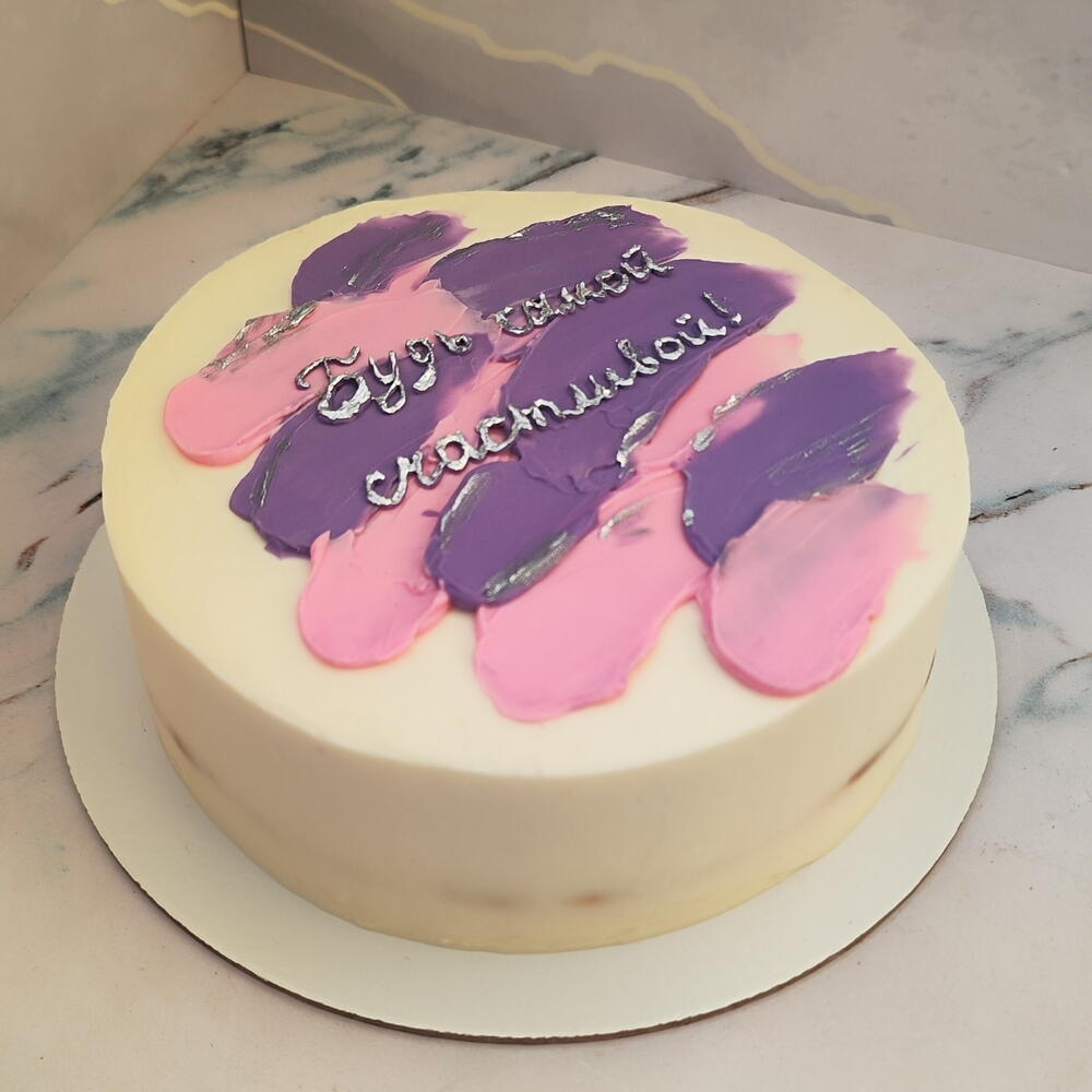 Бенто торт 1 кг для девушки (Акварель)