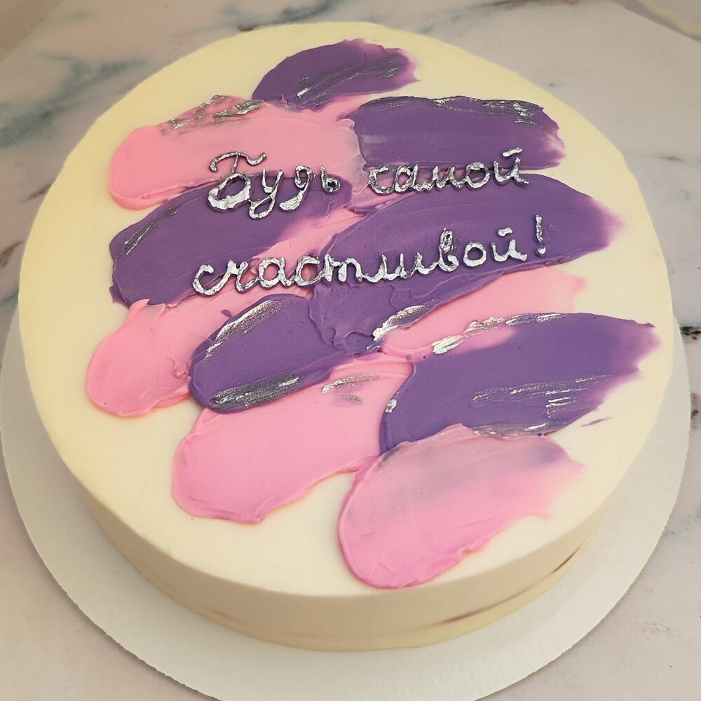 Бенто торт 1 кг для девушки (Акварель)