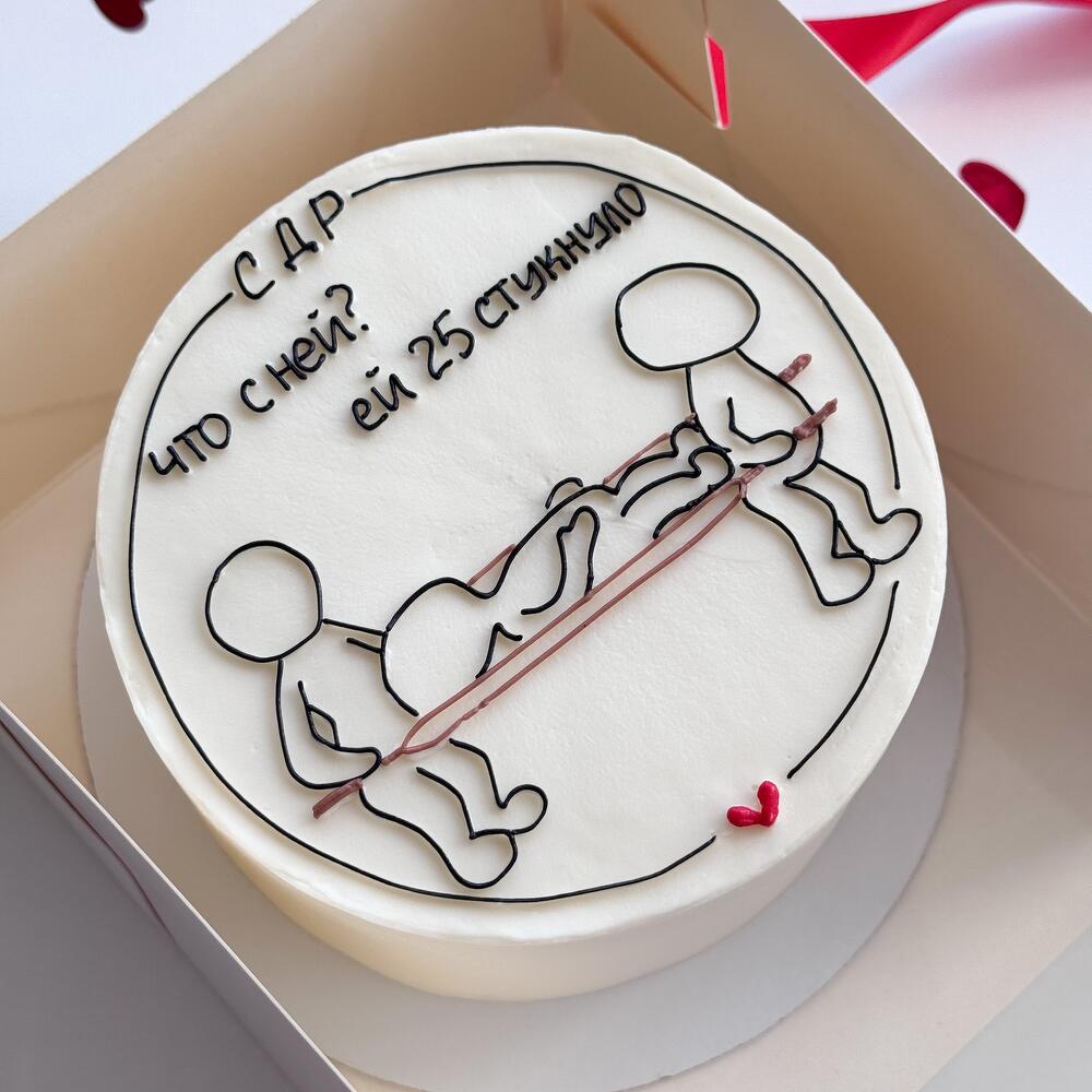 Бенто торт 1 кг для девушки "Что с ней?"