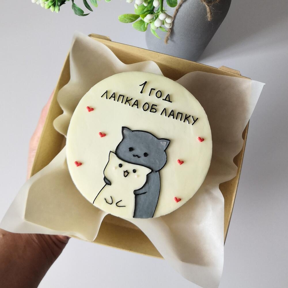 Бенто торт 11см - котики ( надпись укажите в чате или комментариях)