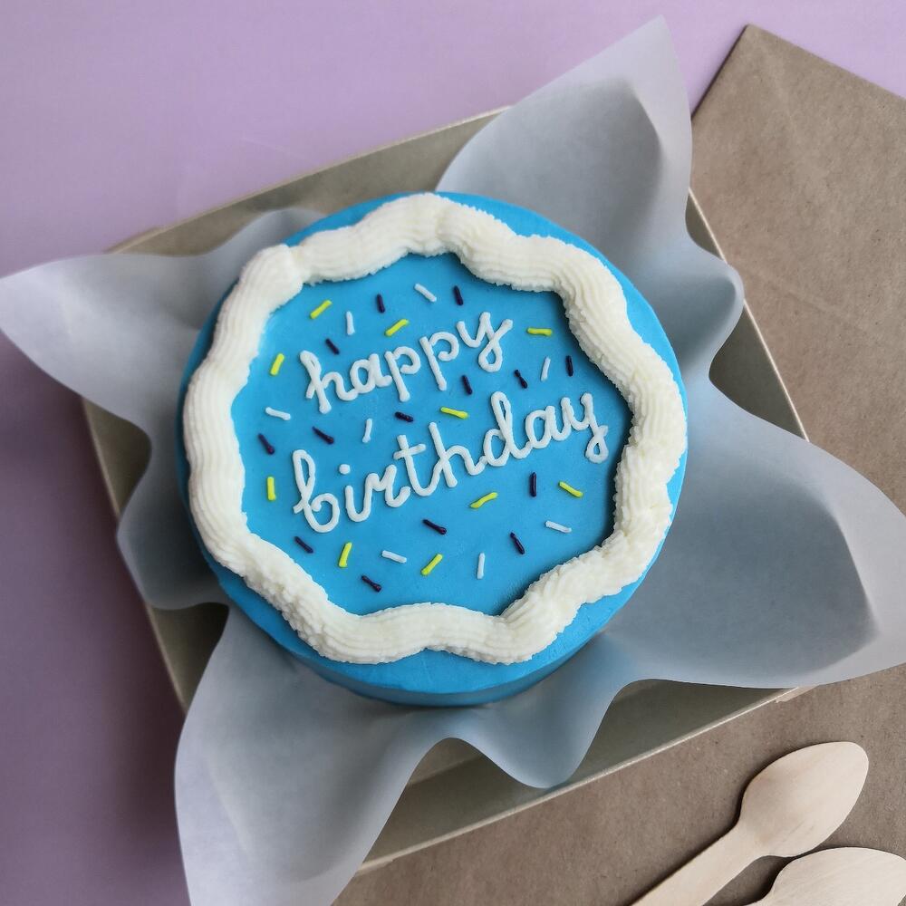 Бенто торт 11см - на день рождения ( цвет любой)