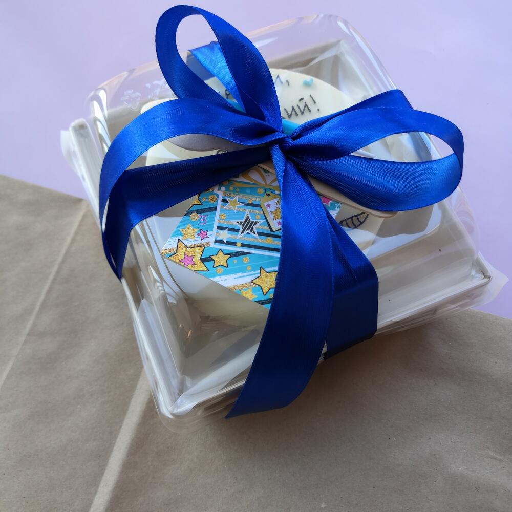 Бенто торт 11см - с днем рождения (праздничный котик )