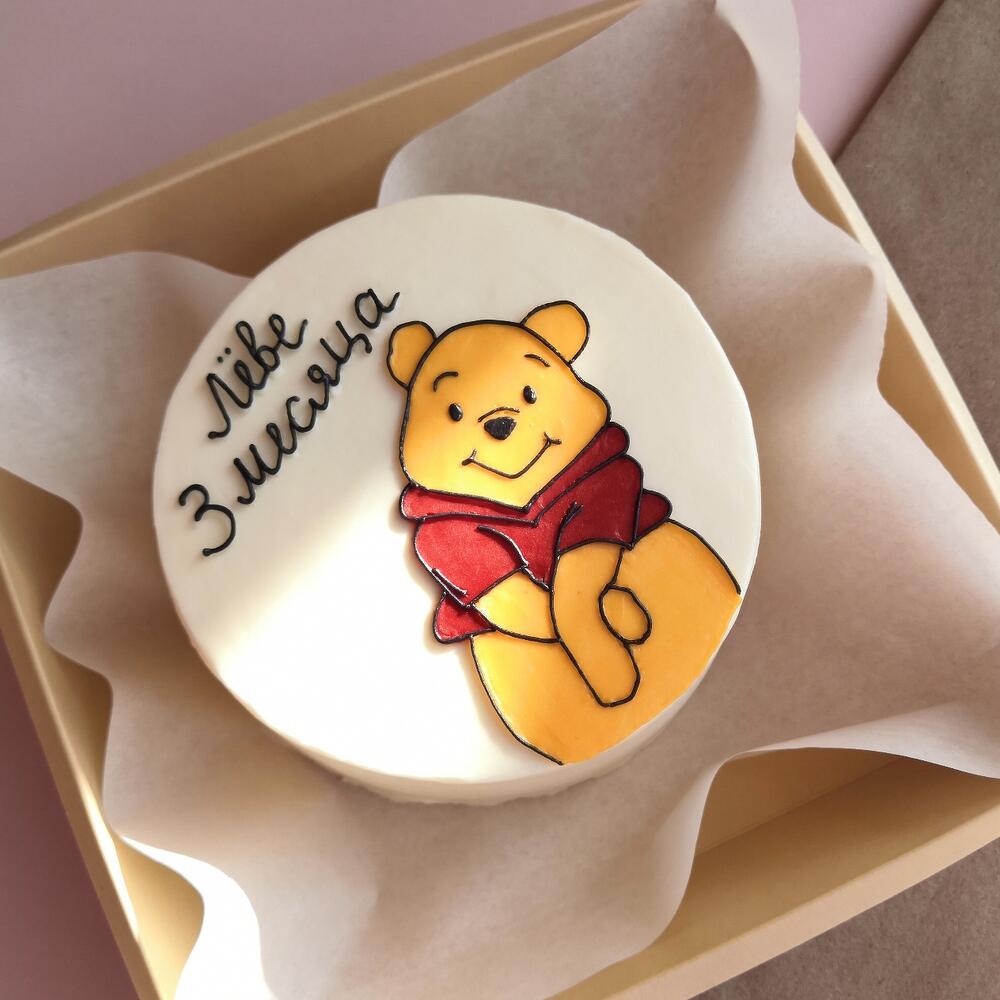 Бенто торт 11см - Винни Пух ( надпись любая - укажите в комментариях или чате)