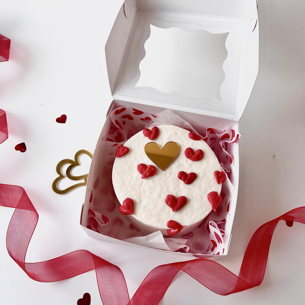 Бенто торт 14 февраля сердце трендовый