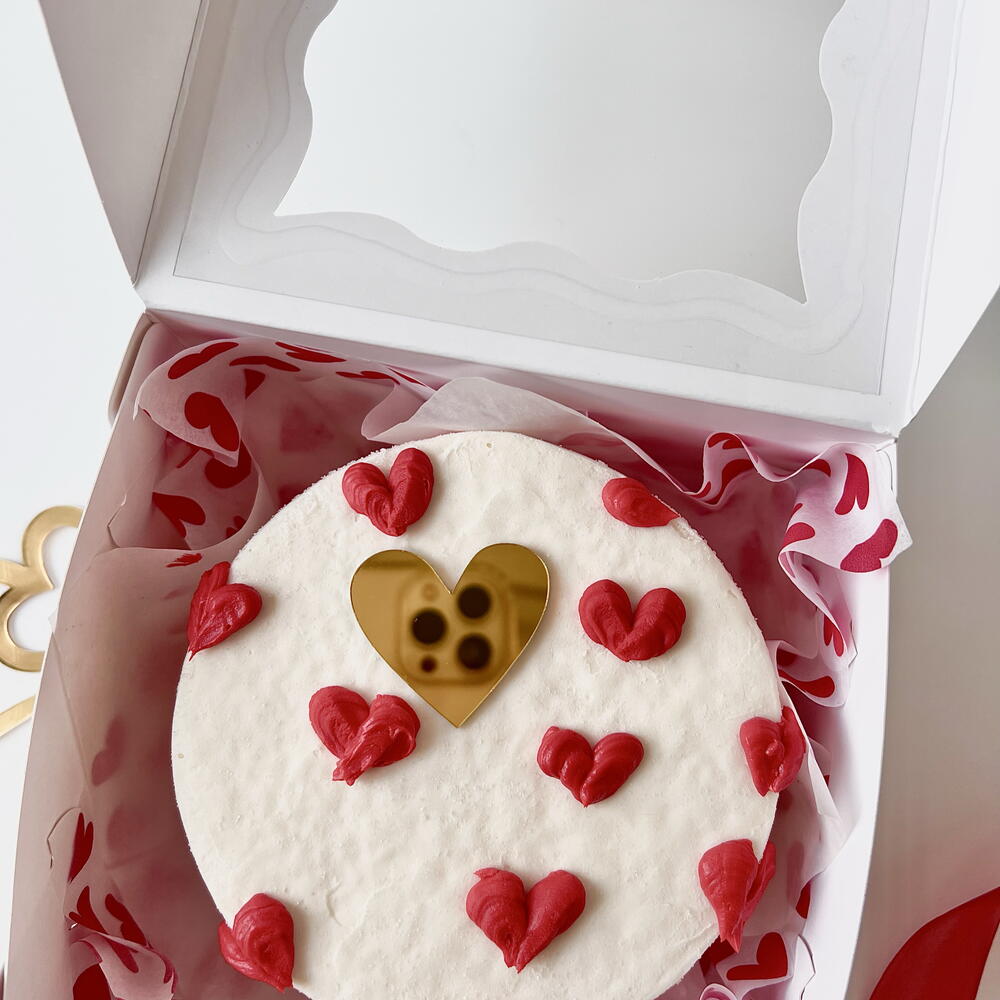 Бенто торт 14 февраля сердце трендовый