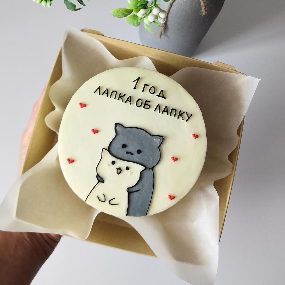 Бенто торт 14см - котики ( надпись укажите в чате или комментариях )