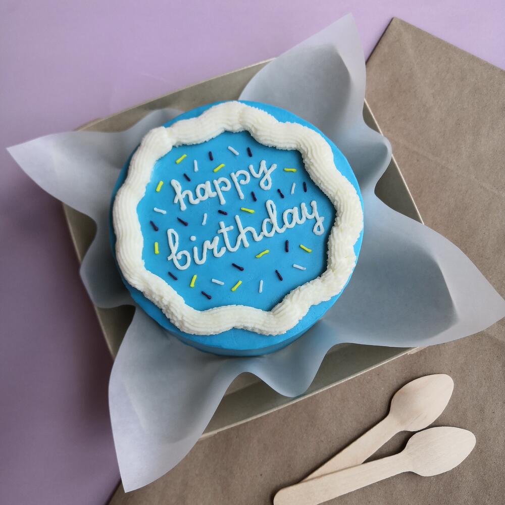 Бенто торт 14см - на день рождения ( цвет любой)