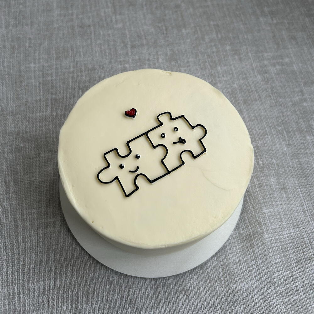 Бенто торт 400гр «пазл» на 14 февраля