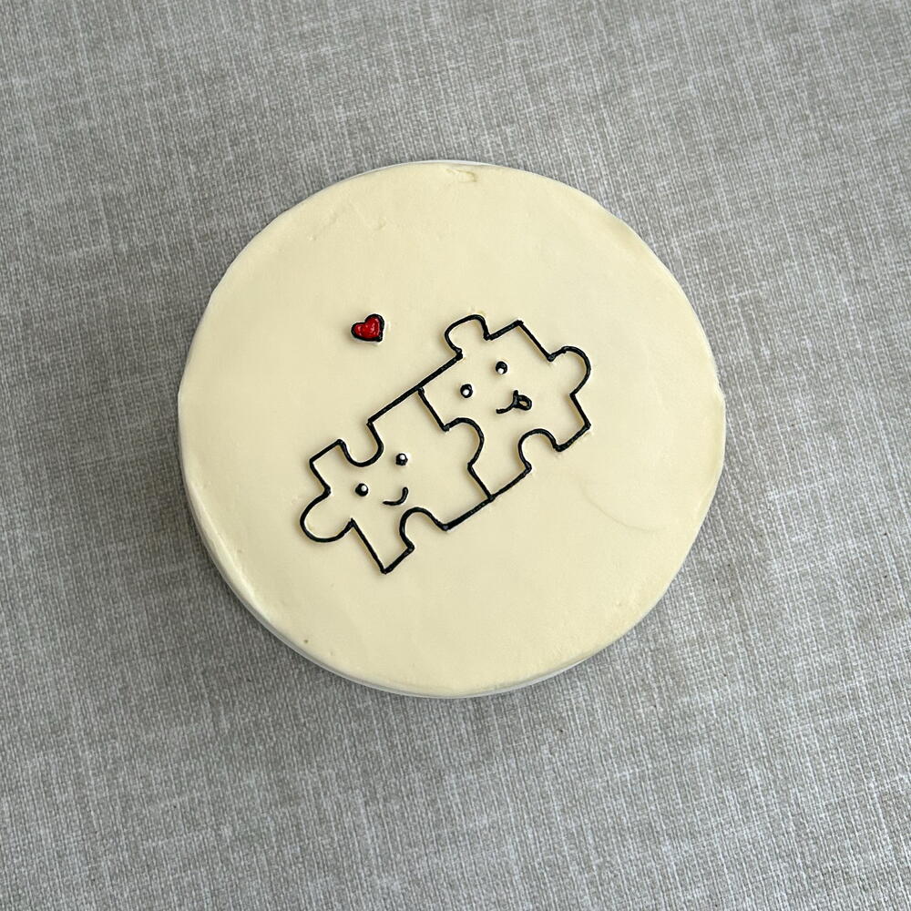 Бенто торт 400гр «пазл» на 14 февраля